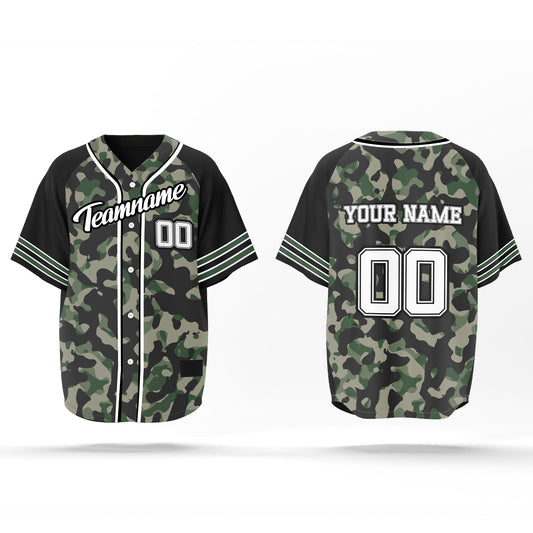 Custom Baseball Jersey – Camo Design – Personalized Jersey