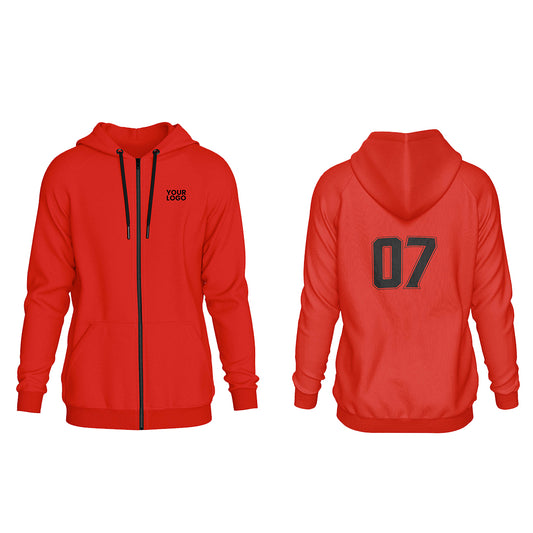 Custom Zipper Hoodie - Solid Style - Personalized Sweatshirt