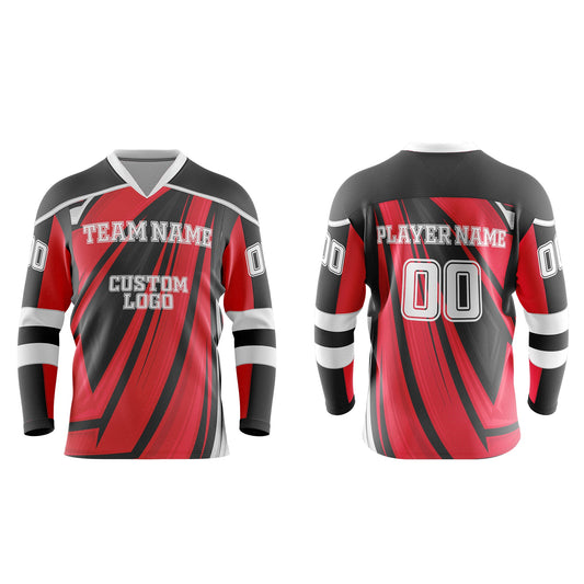 Custom Ice Hockey Jersey - Abstract Design - Personalized Team Kit