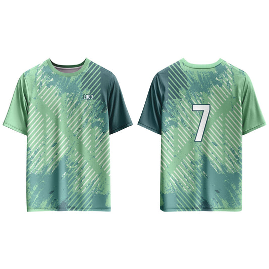 Custom Soccer T-Shirt - Abstract Gradient Stripe - Personalized Tee