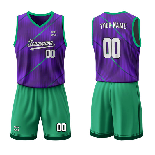 Custom Basketball Uniform - Abstract Stripe Design - Personalized Uniform