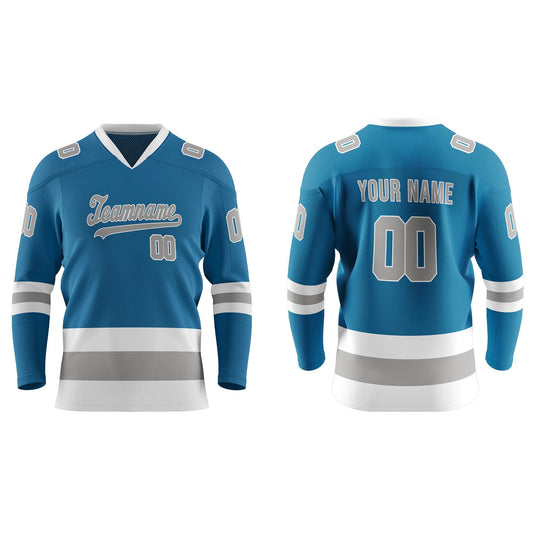 Custom Ice Hockey Jersey - Gray Trim Design - Personalized Kit