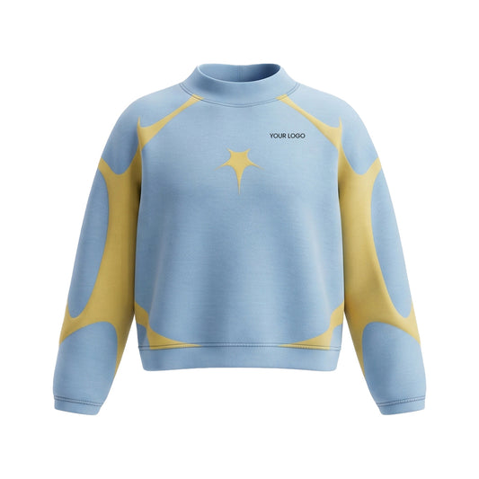 Custom Women Cropped Sweatshirt - Starburst Graphic - Personalized