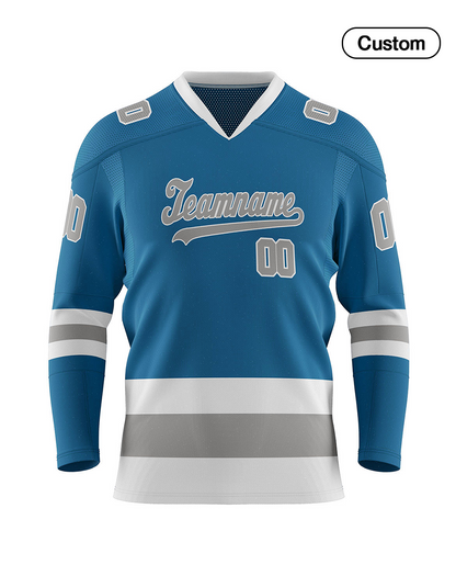 Custom Ice Hockey Jersey - Gray Trim Design - Personalized Top