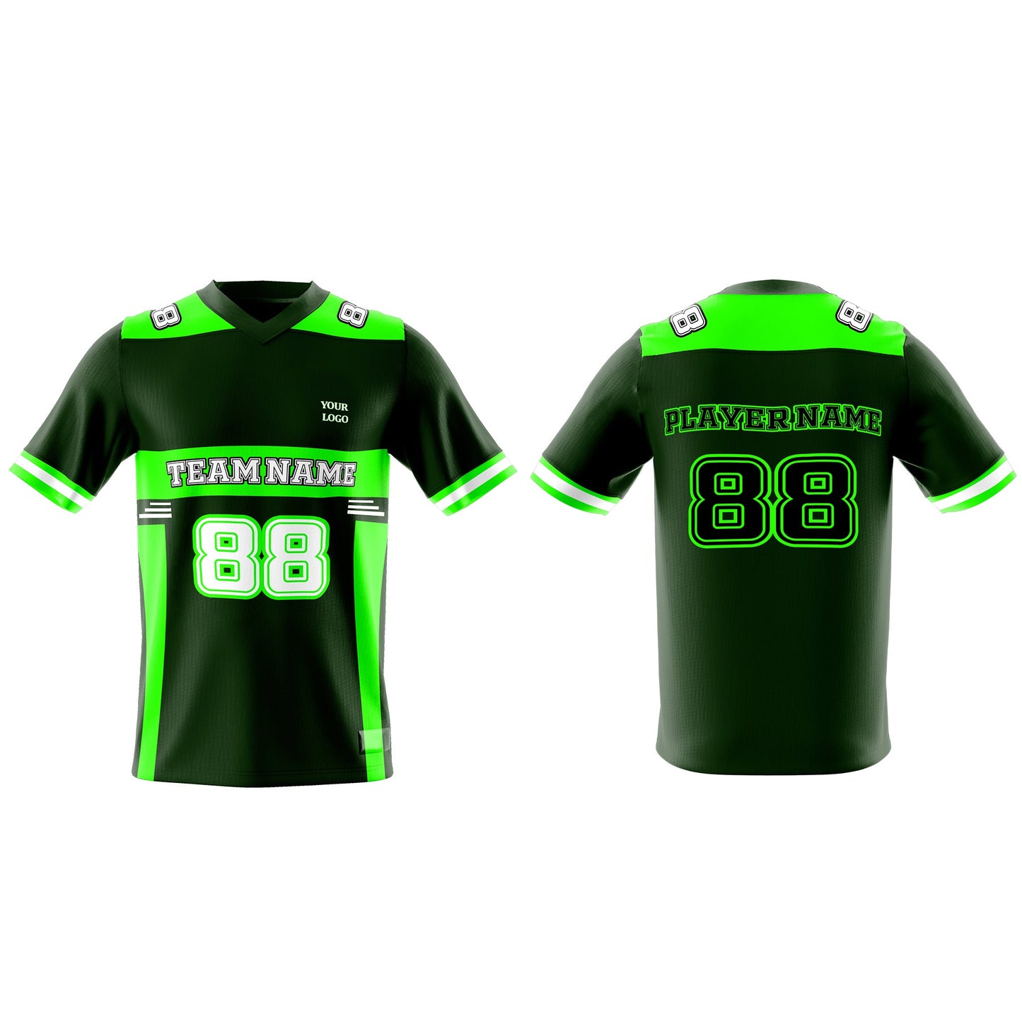 Custom American Football Jersey - Neon Design - Personalized Jersey