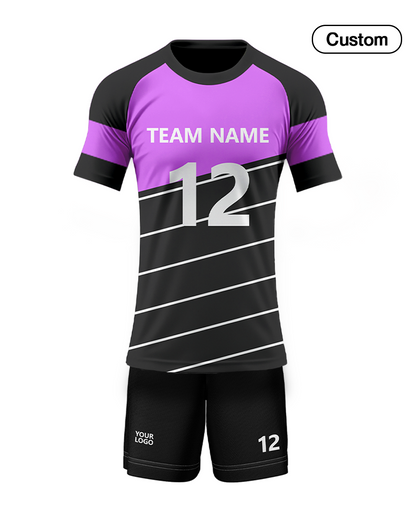 Custom Volleyball Uniform - Raglan Stripe Design - Personalized Kit