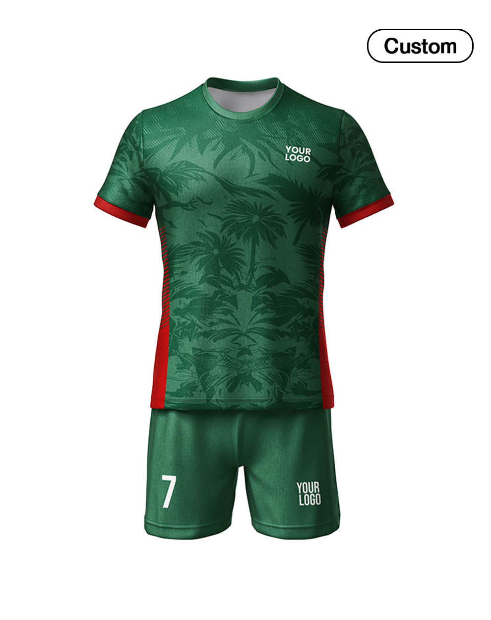 Custom Soccer Uniform - Tropical Tree Design - Personalized Teamwear