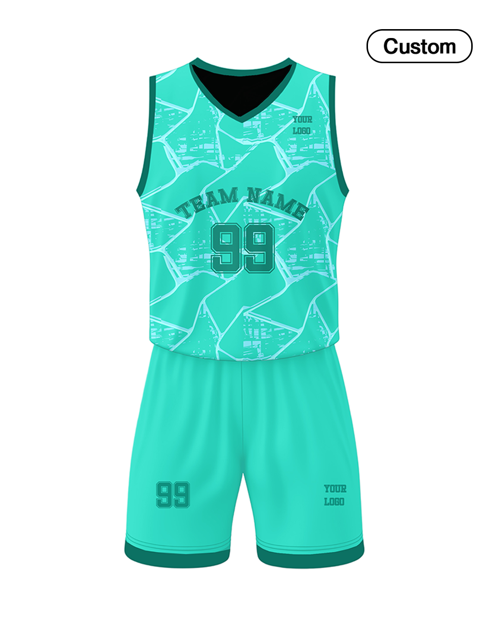 Custom Basketball Uniform - Abstract Pattern - Personalized Team Kit