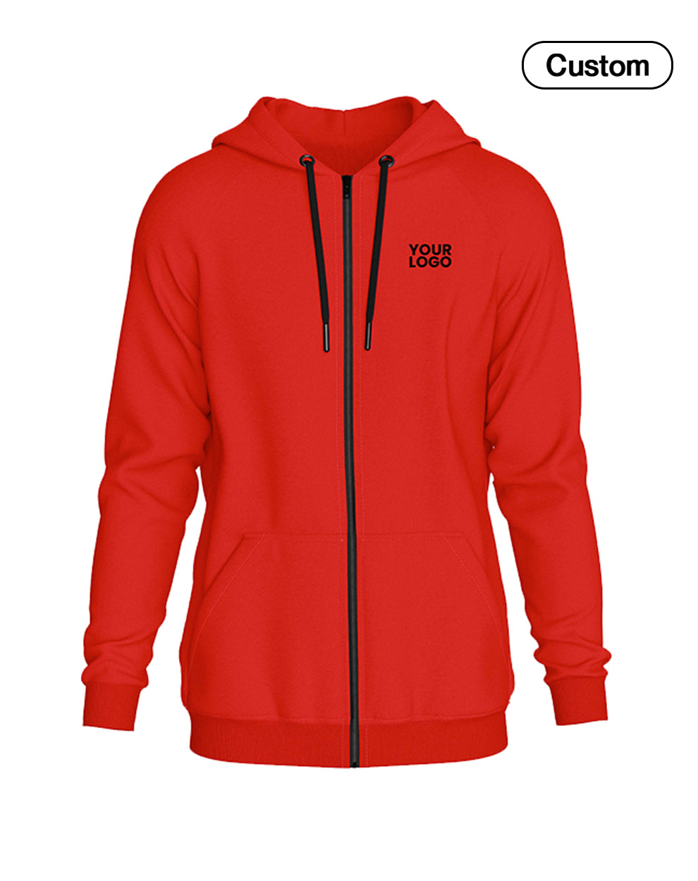 Custom Full-Zip Hoodie - Solid Style - Personalized Sweatshirt
