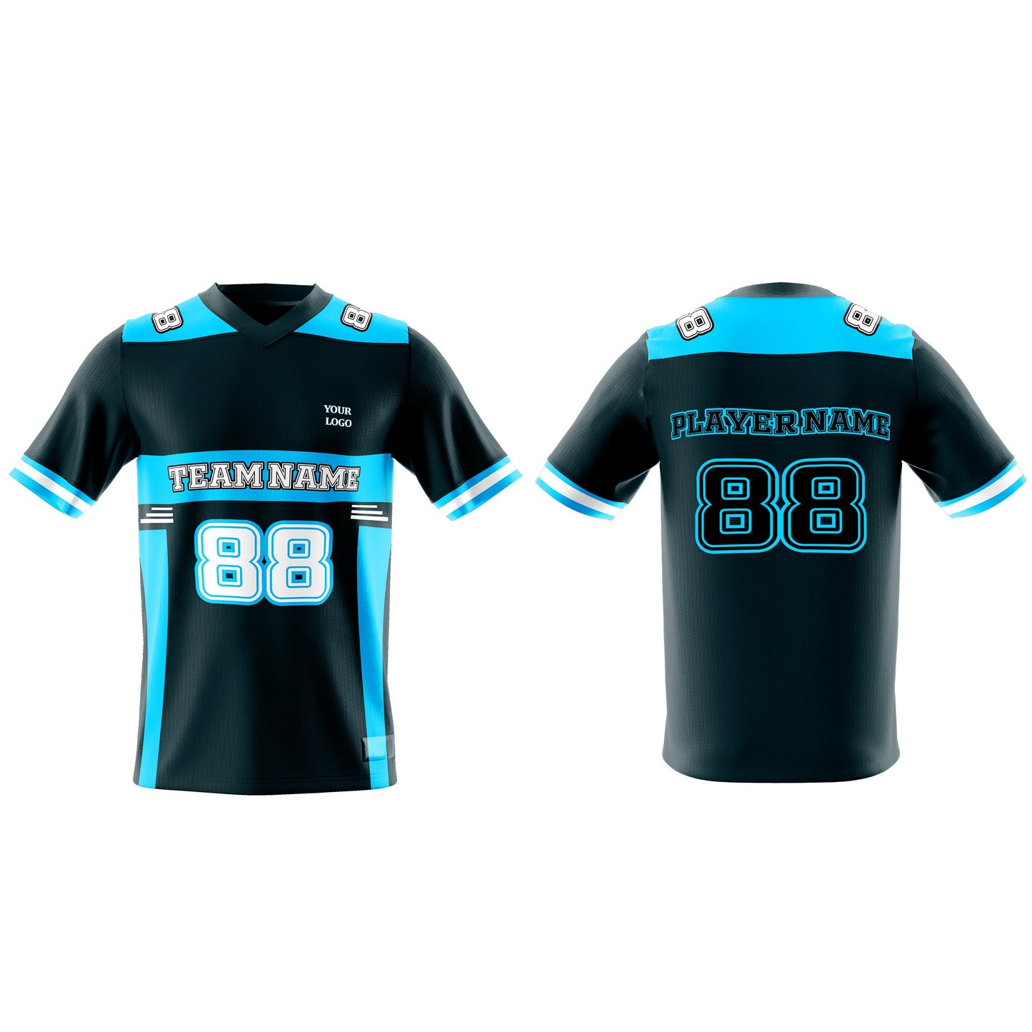 Custom American Football Jersey - Neon Design - Personalized Jersey