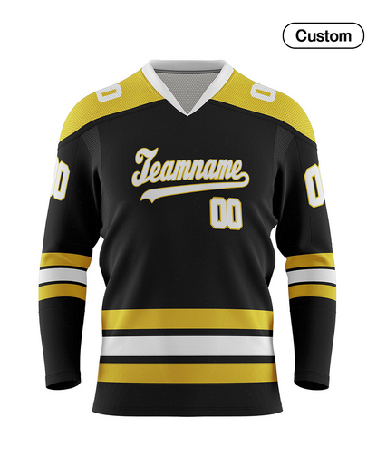 Custom Ice Hockey Jersey - Bi-Color Trim - Personalized Jersey