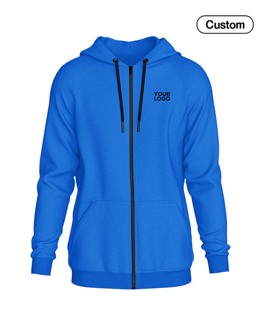 Custom Zipper Hoodie - Solid Color Style - Personalized Top
