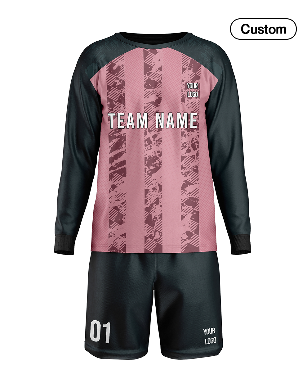 Custom Soccer Goalkeeper Uniform – Raglan Stripe – Personalized