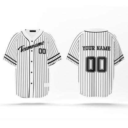 Custom Baseball Jersey - Pinstripe Design - Personalized Top