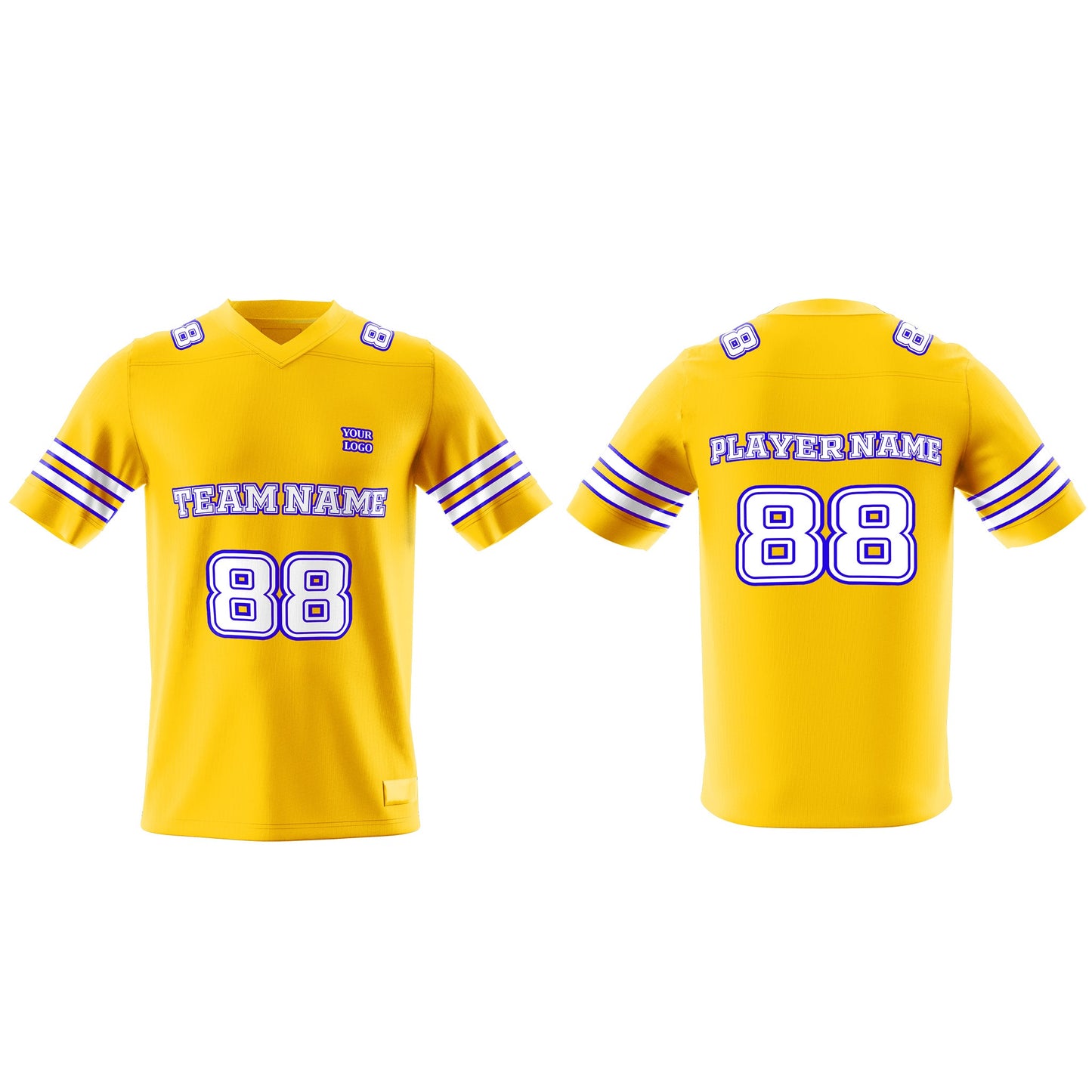 Custom American Football Jersey - Solid Design - Personalized Top