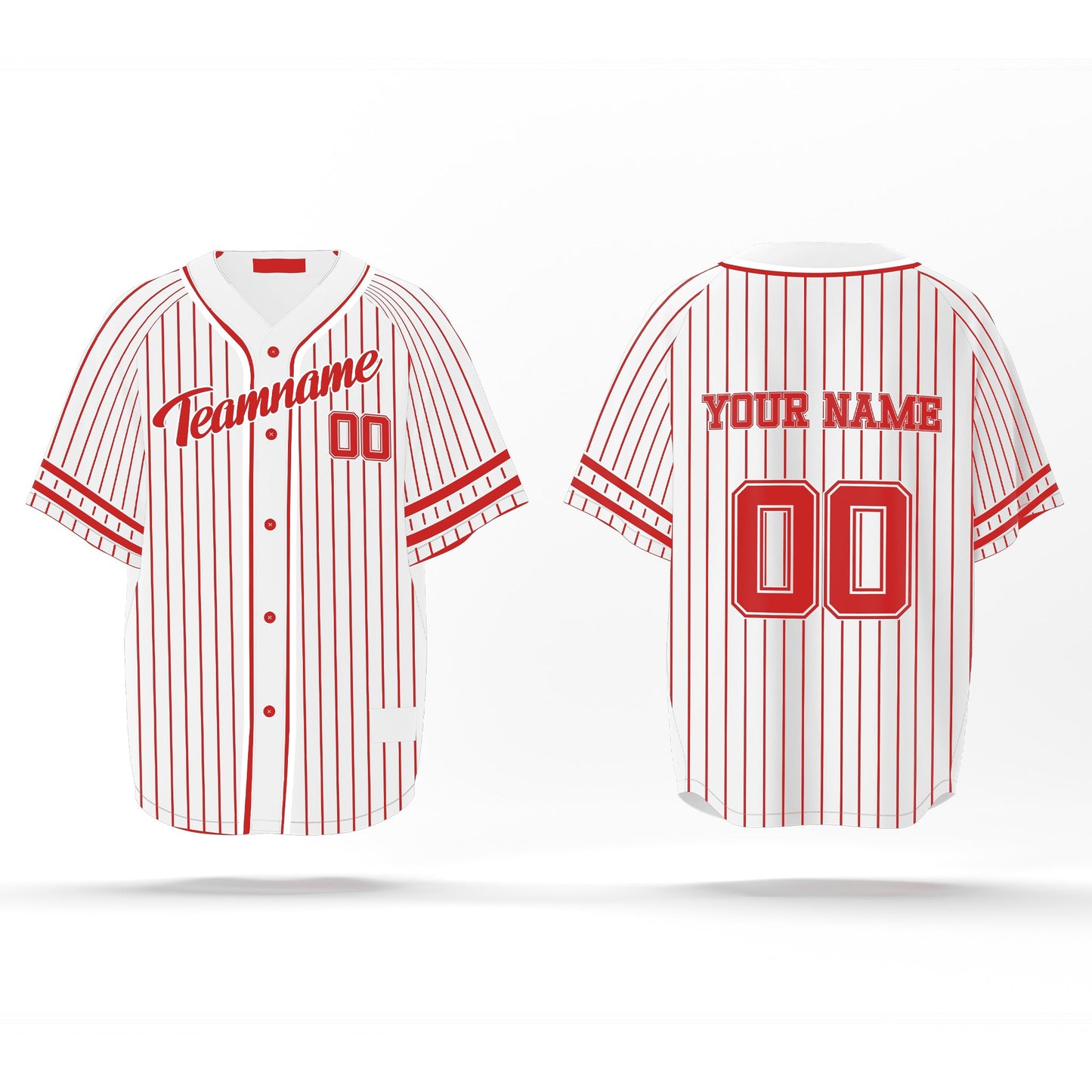 Custom Baseball Jersey - Pinstripe Design - Personalized Top