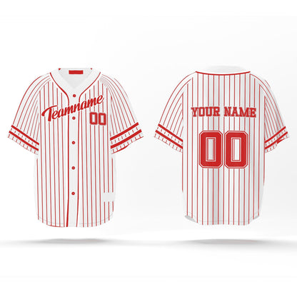 Custom Baseball Jersey - Pinstripe Design - Personalized Top
