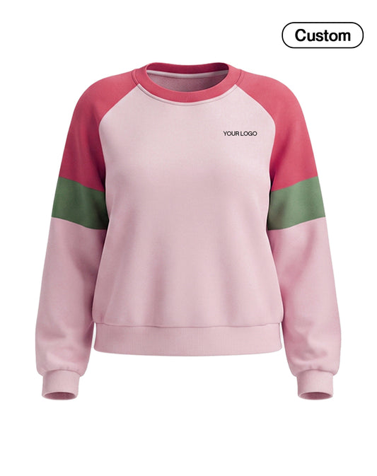 Custom Women Sweatshirt - Contrast Raglan Sleeves - Personalized