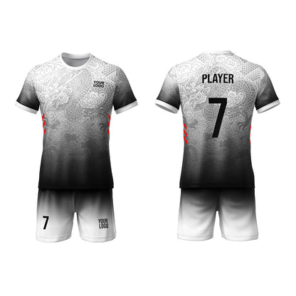 Custom Soccer Uniform - Gradient Silver Dragon - Personalized Kit