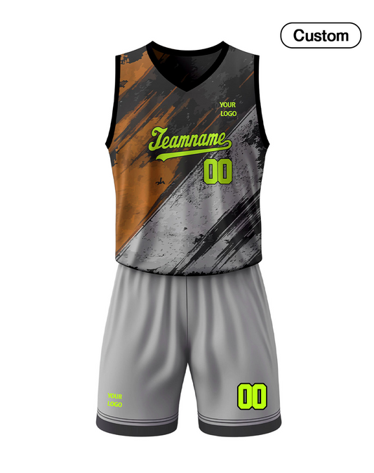 Custom Basketball Uniform - Grunge Halftone Gradient - Personalized Kit