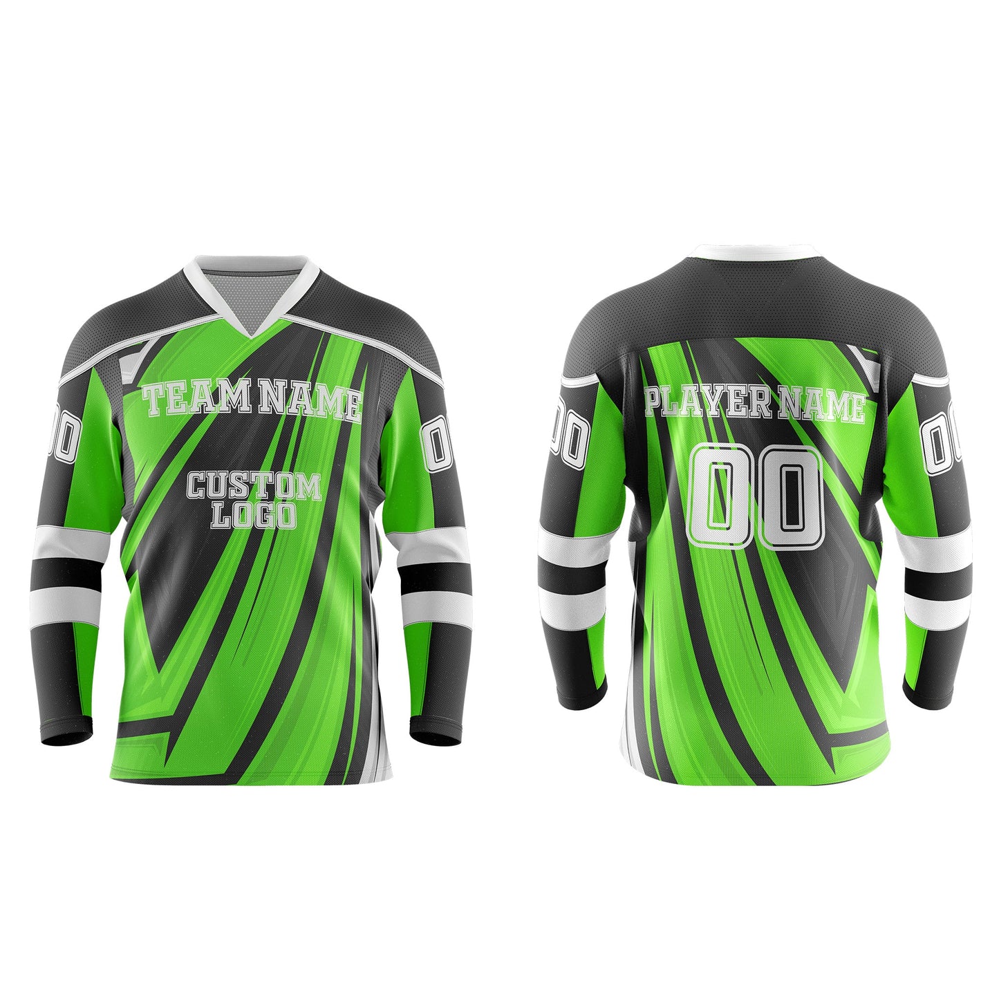 Custom Ice Hockey Jersey - Abstract Design - Personalized Team Kit