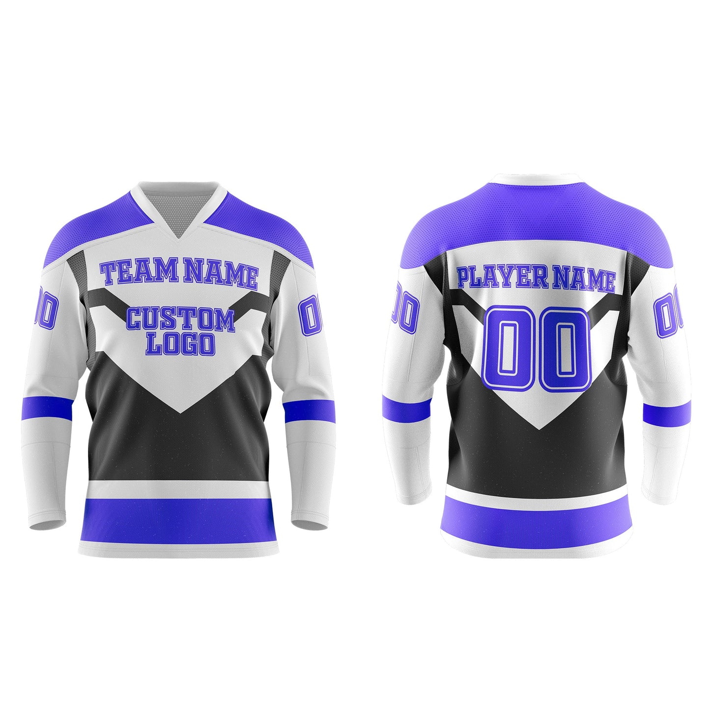 Custom Ice Hockey Jersey - Black Panel Design - Personalized Uniform