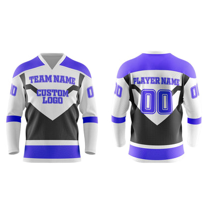 Custom Ice Hockey Jersey - Black Panel Design - Personalized Uniform