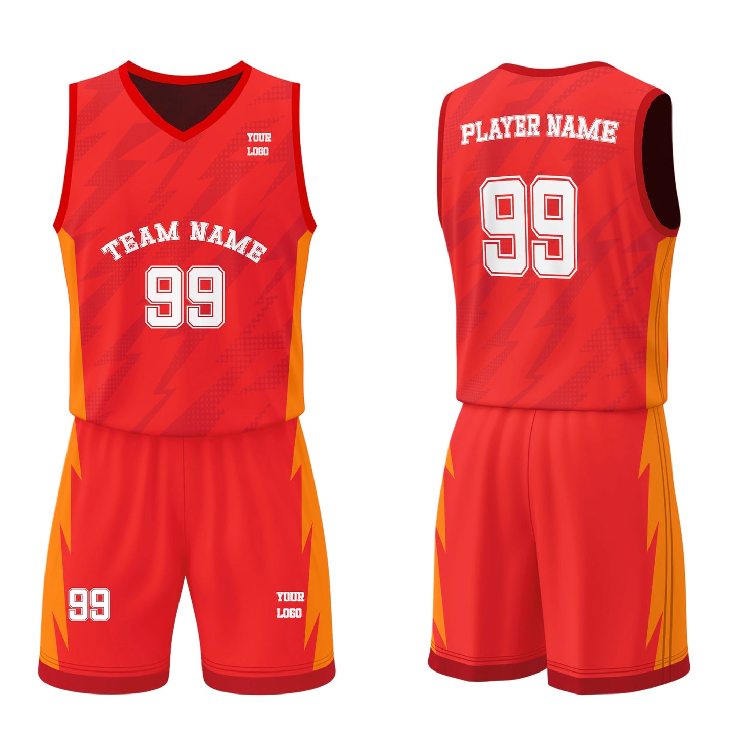 Custom Basketball Uniform – Lightning Design – Personalized Kit