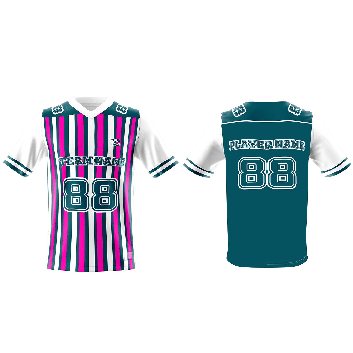 Custom American Football Jersey - Solid Design - Personalized Top