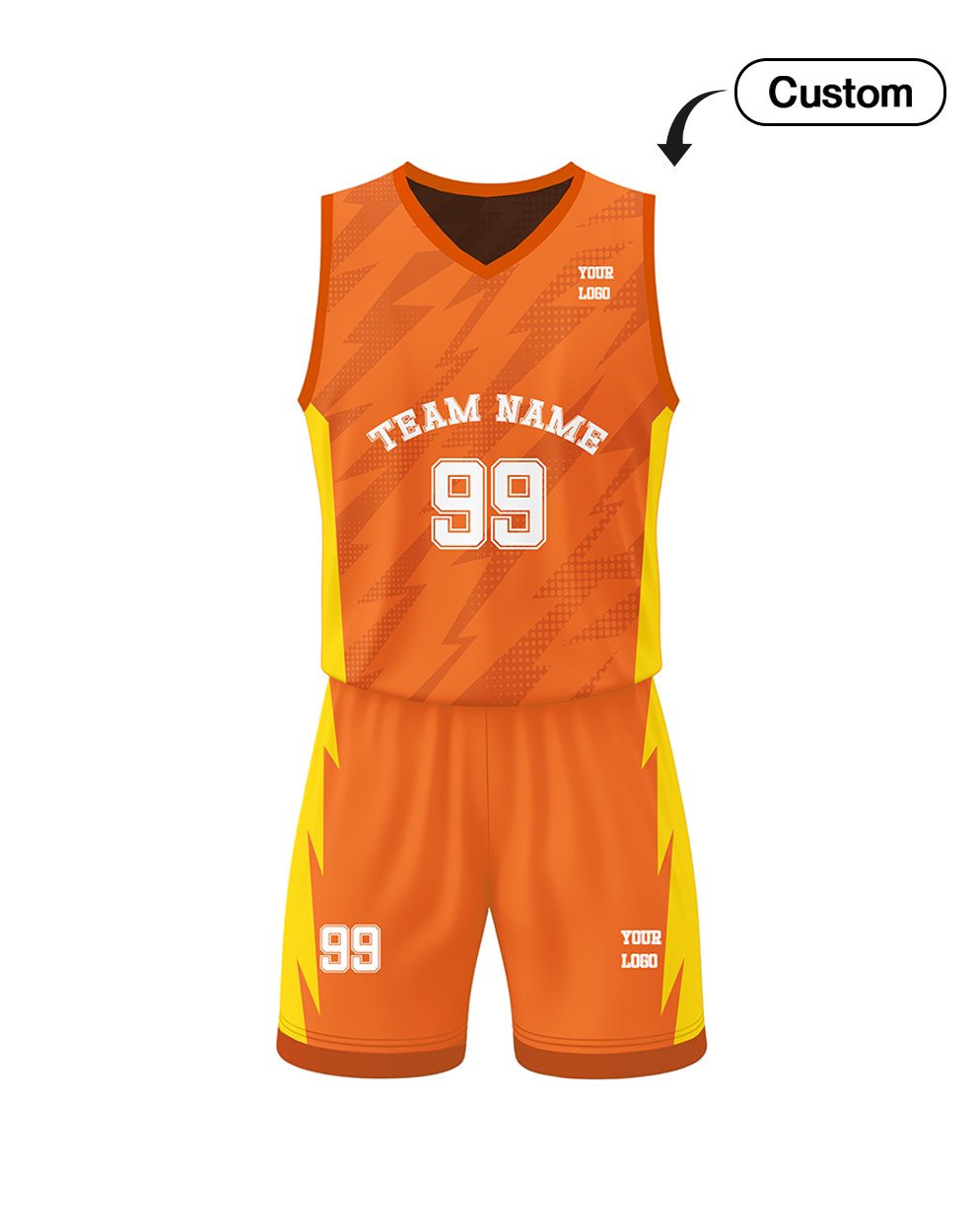 Custom Basketball Uniform – Lightning Design – Personalized Kit