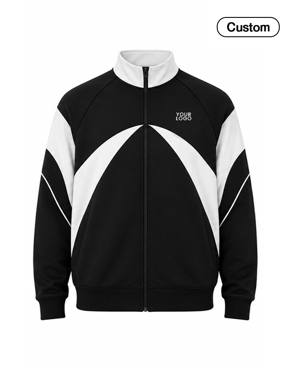 Custom Zip-Up Jacket - Symmetrical Arc Panel - Personalized Top