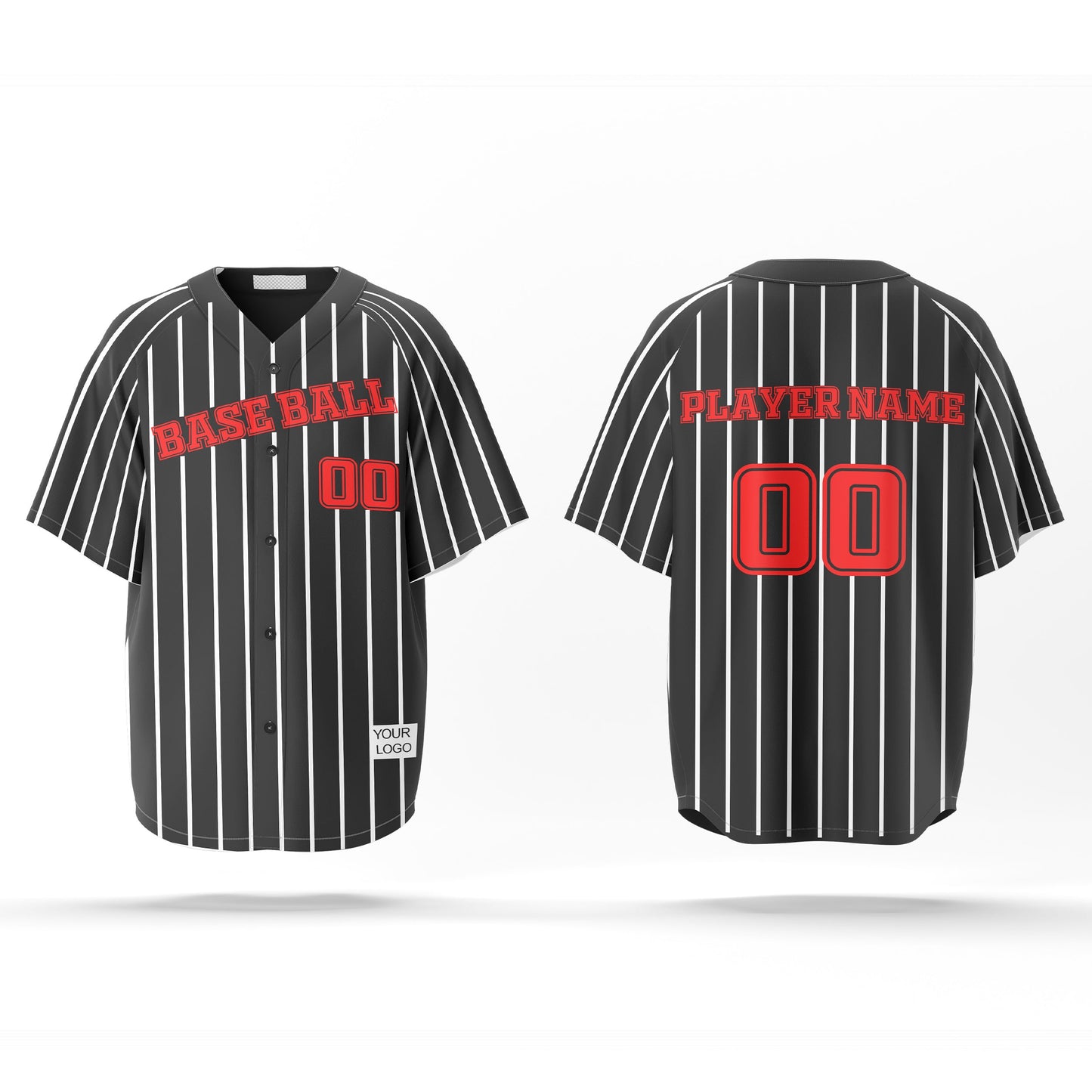 Custom Baseball Jersey - Pinstripe Design - Personalized Jersey