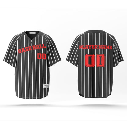 Custom Baseball Jersey - Pinstripe Design - Personalized Jersey