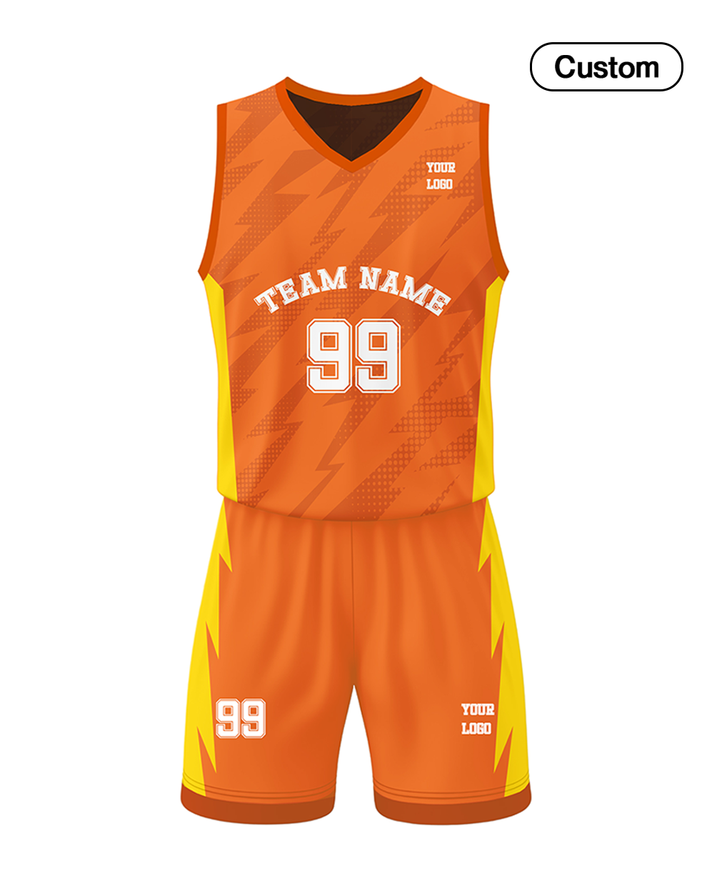 Custom Basketball Uniform – Lightning Design – Personalized Kit