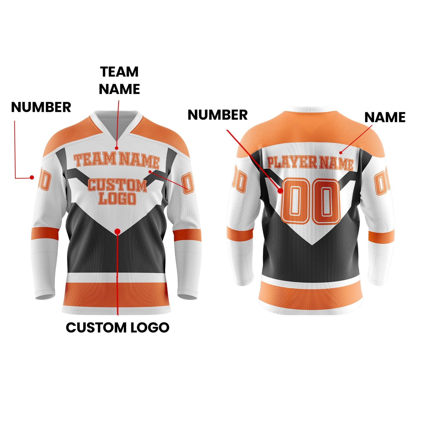 Custom Ice Hockey Jersey - Two-Tone Design - Personalized Teamwear