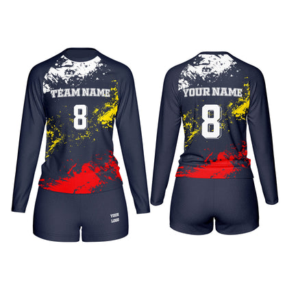 Custom Volleyball Uniform - Splatter Design - Personalized Kit