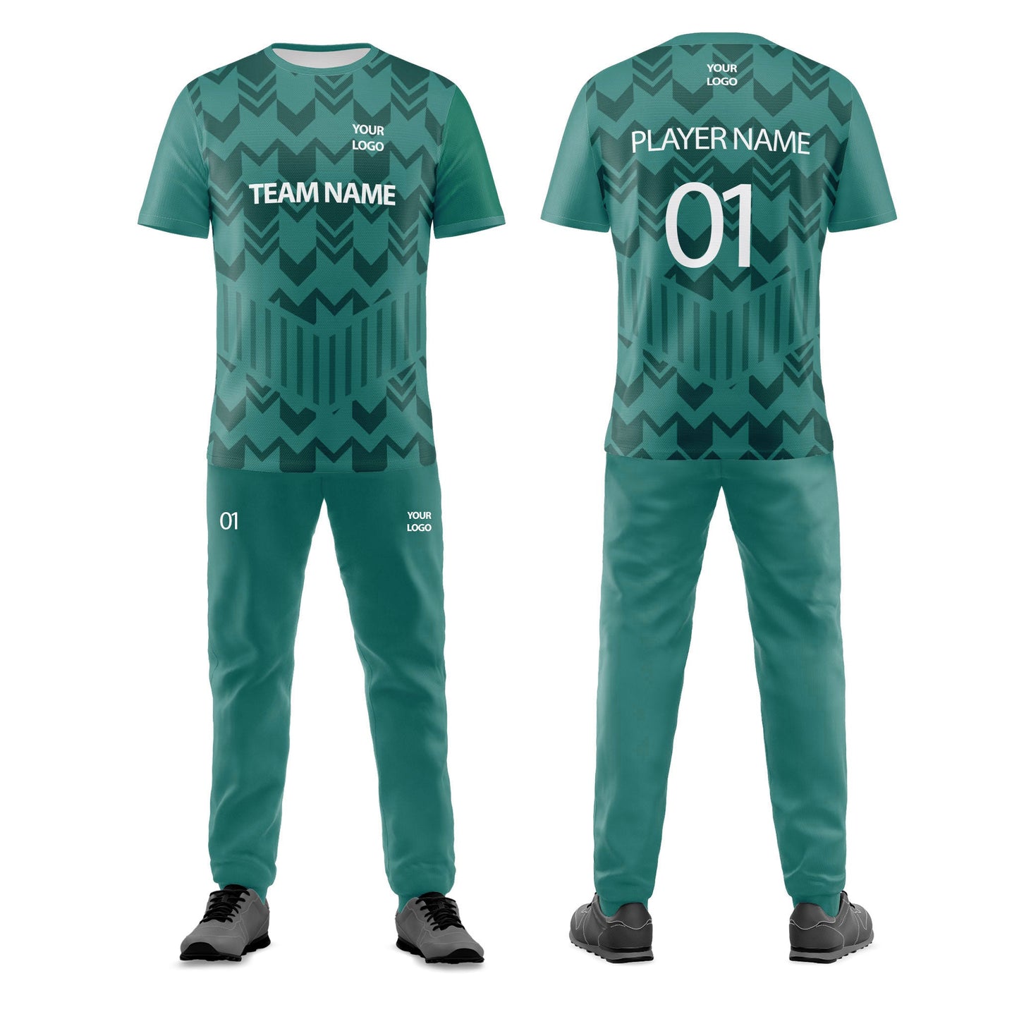 Custom Cricket Uniform - Abstract Graphic Design - Personalized Teamwear