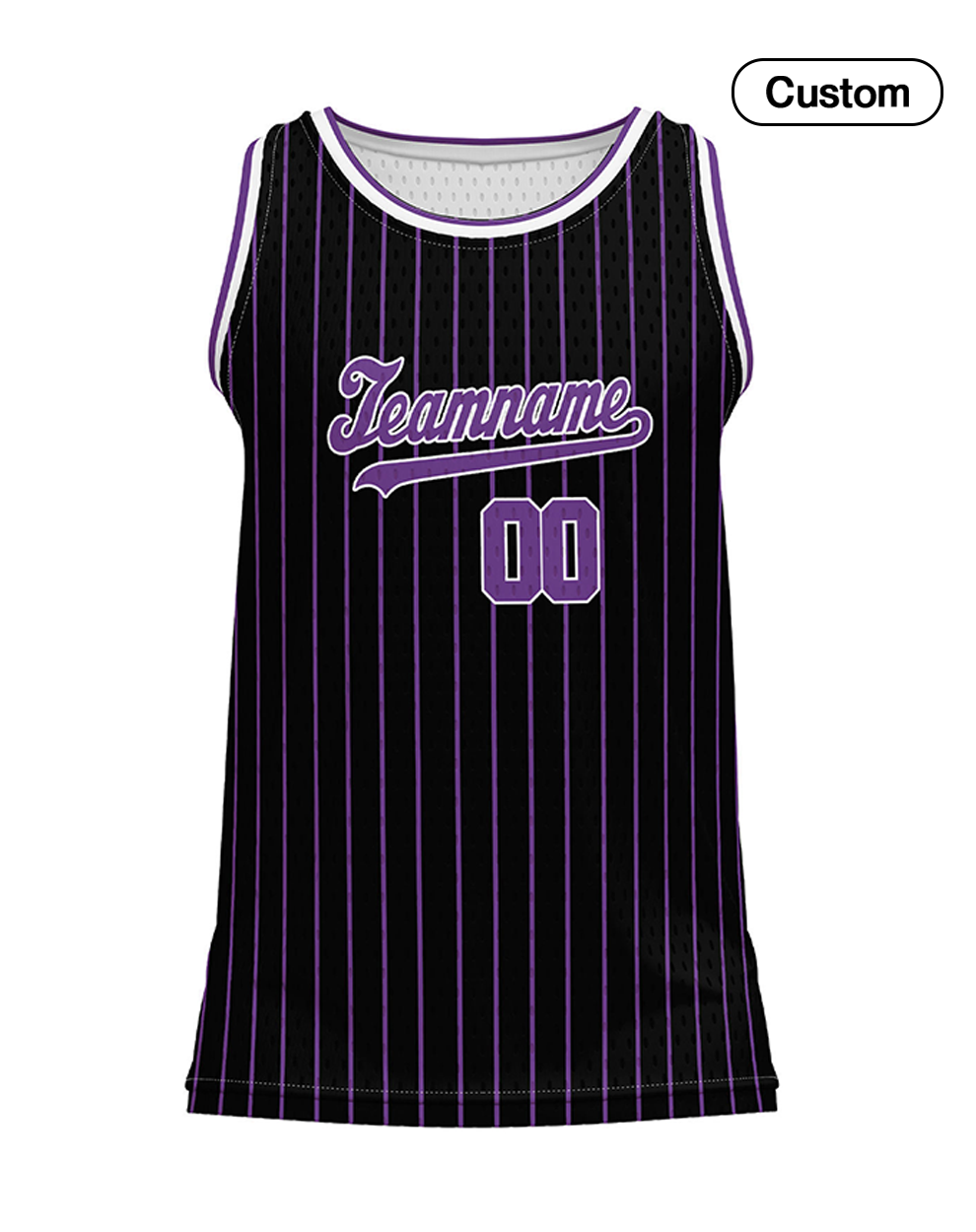 Custom Basketball Tank Top - Dark Pinstripe - Personalized Top
