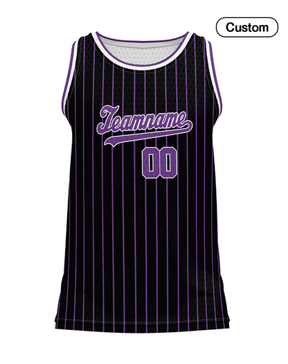 Custom Basketball Tank Top - Dark Pinstripe - Personalized Top