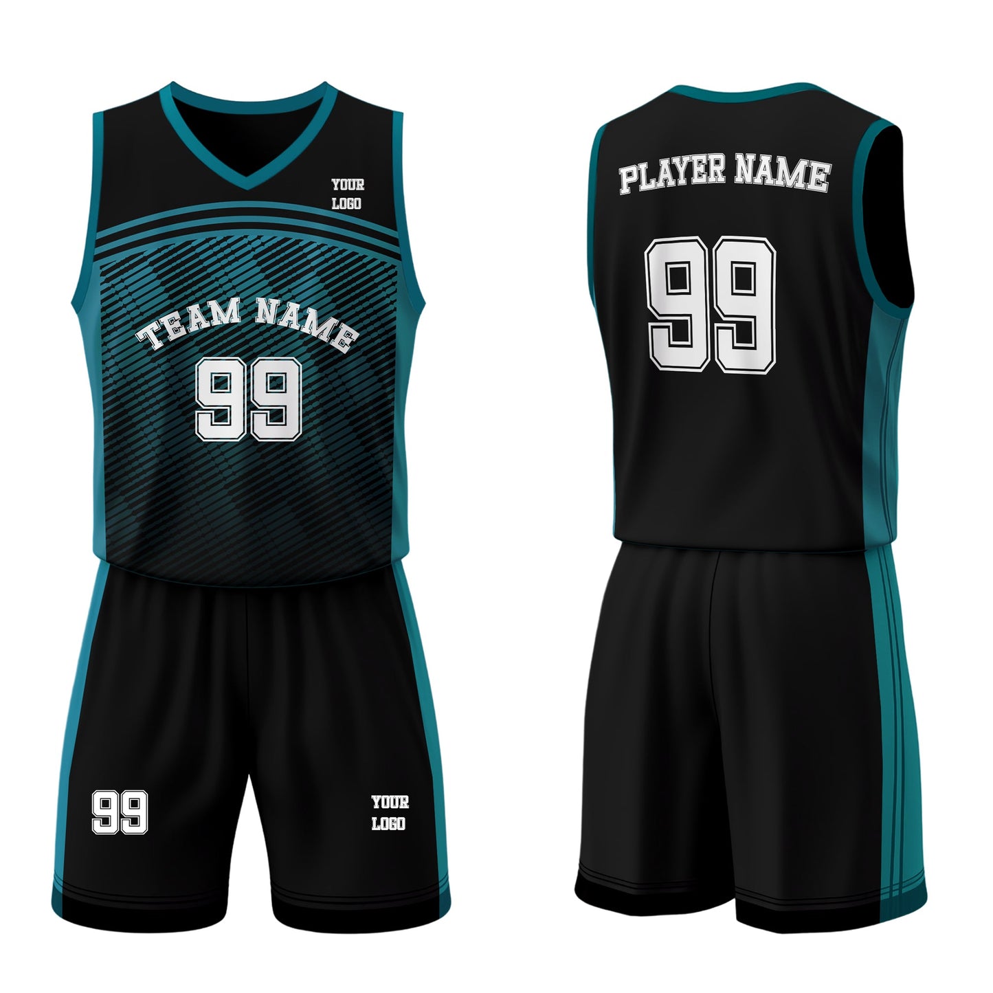 Custom Basketball Uniform - Gradient Square - Personalized Sportswear
