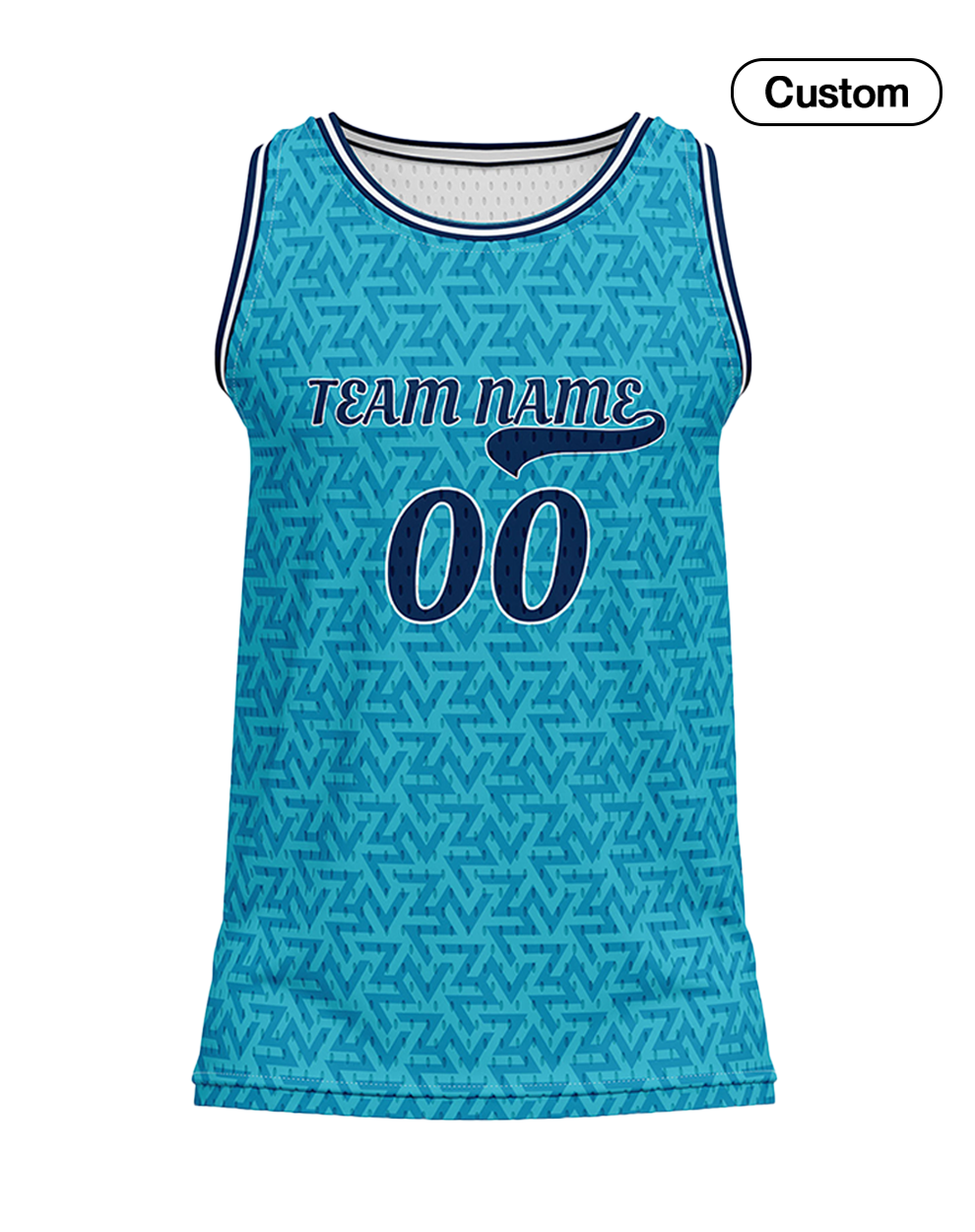 Custom Basketball Tank Top - Geometric Design - Personalized Jersey