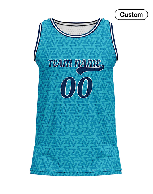 Custom Basketball Tank Top – Geometric Design – Personalized Jersey