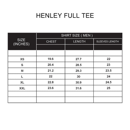 Custom Men Henley Full Sleeves - Solid Color Personalized Top