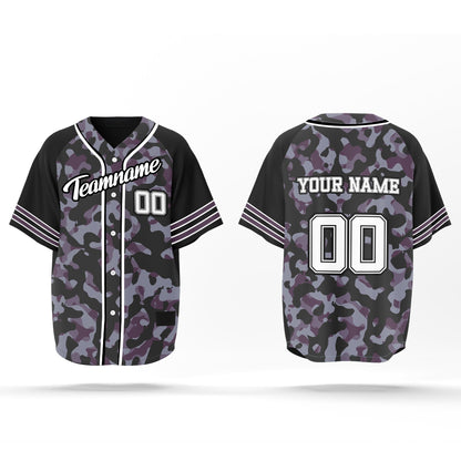 Custom Baseball Jersey - Camo Design - Personalized Jersey