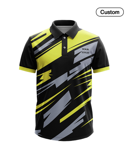 Custom Polo T-Shirt - Abstract Stripe Design - Personalized Tee