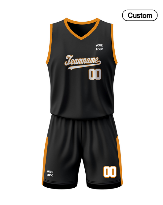Custom Basketball Uniform - Black Accent Design - Personalized Uniform
