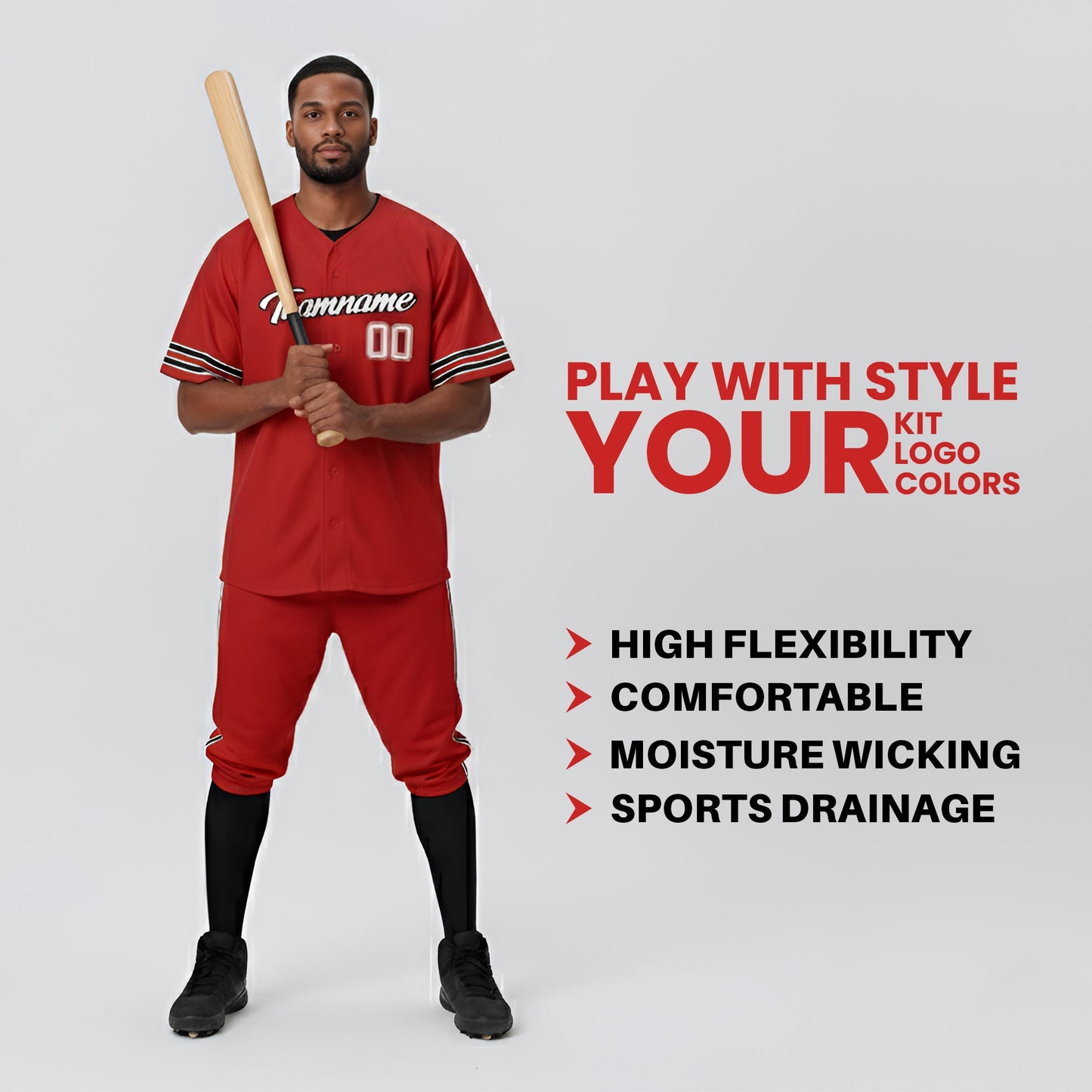 Custom Baseball Jersey - Gradient Design - Personalized Jersey