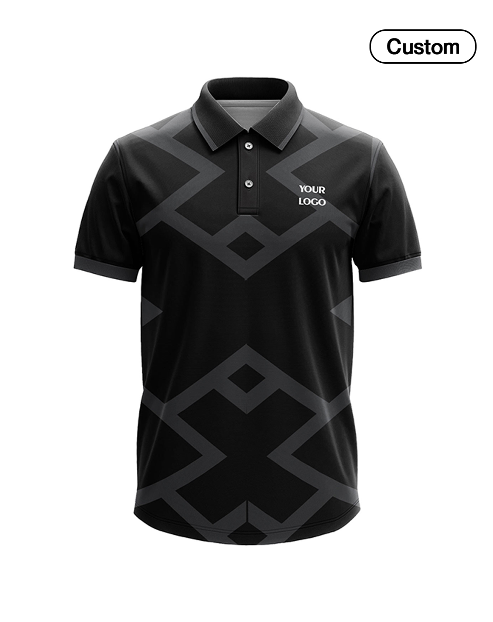 Custom Polo T-Shirt - Geometric Pattern - Personalized Polo T-Shirt