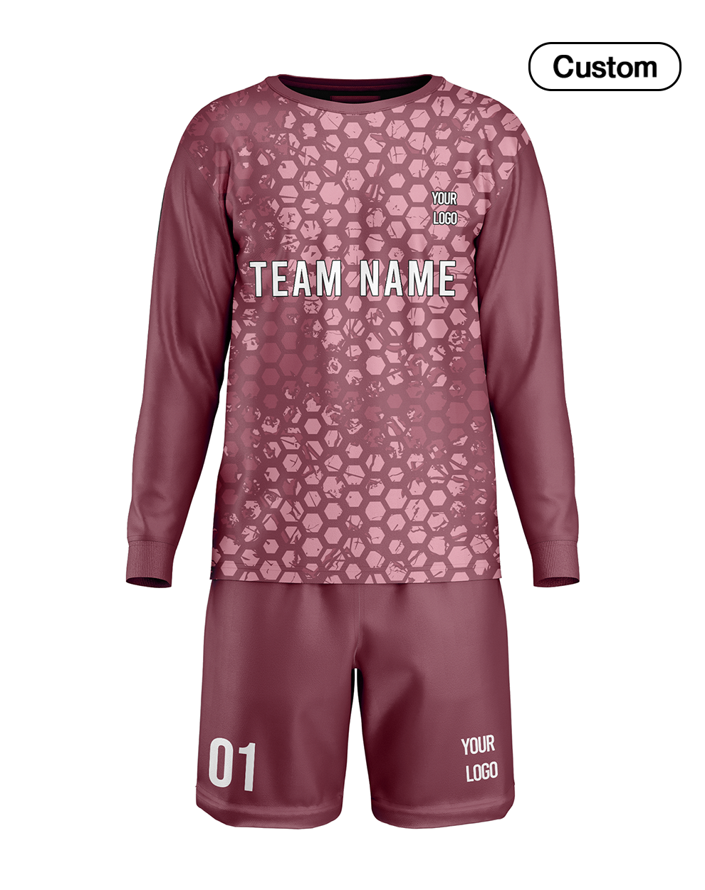 Custom Soccer Goalkeeper Uniform - Honeycomb - Personalized