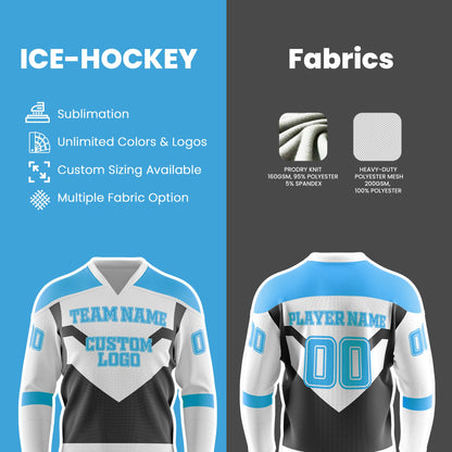 Custom Ice Hockey Jersey - Gray Trim Design - Personalized Top